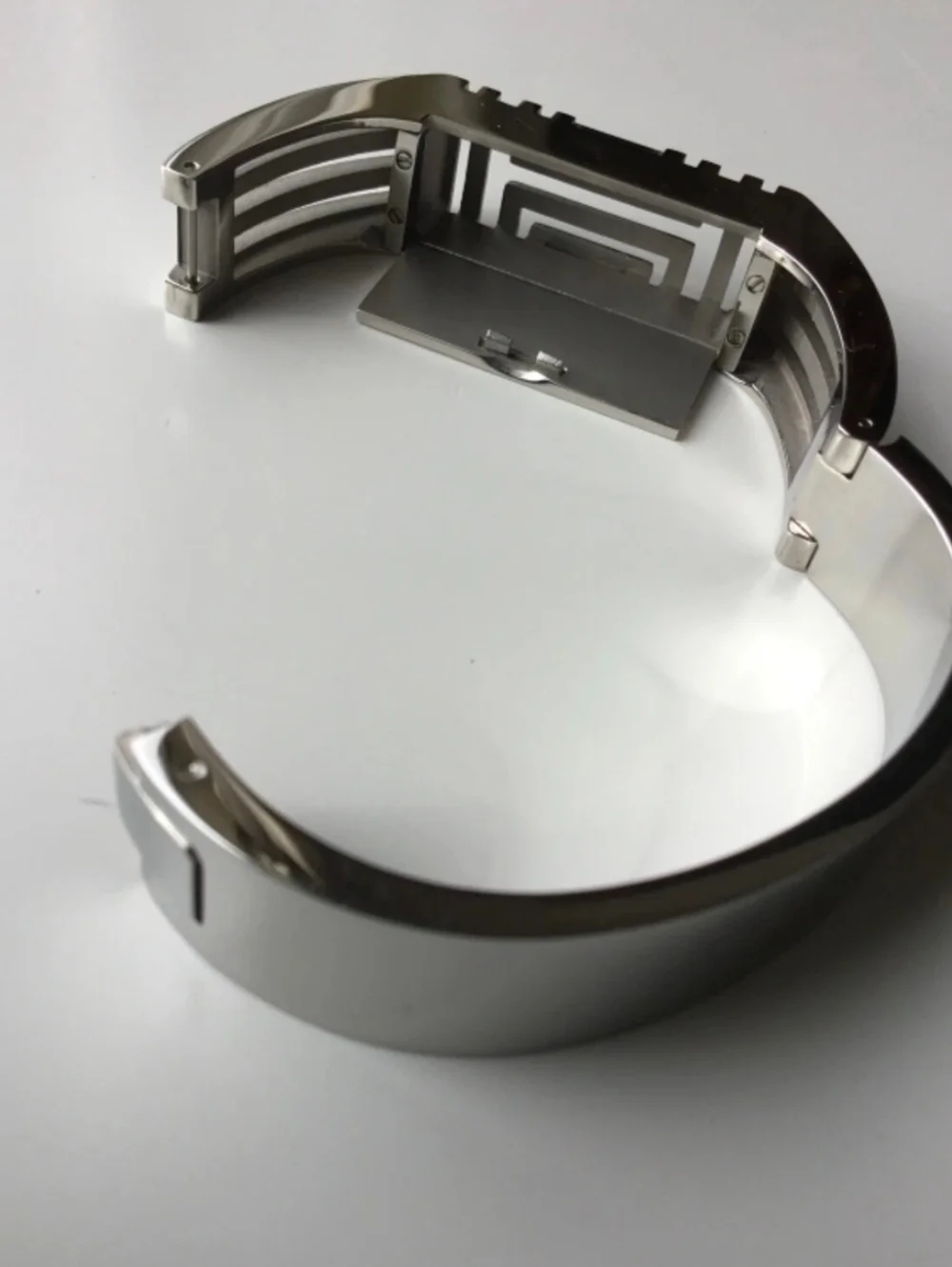 Tory Burch Silver Tone Fitbit Hinged Bracelet